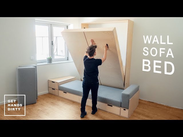 How to make a Wall Sofa Bed System: The Murphy Bed // Tiny Apartment Build - Ep.5