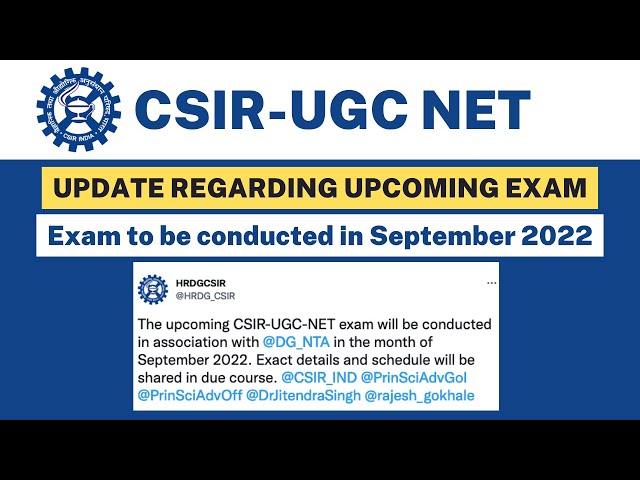 CSIR NET 2022: Update Regarding Upcoming Exam | Official Tweet by CSIR HRDG