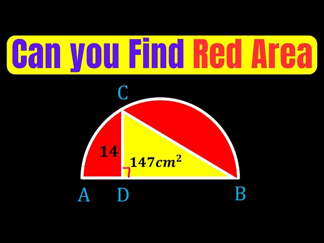 Math Olympiad Geometry Problem | Can you Find Red Area | #geometry