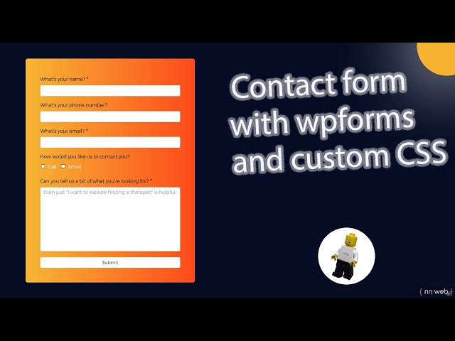 Contact form with WPForms  | Custom CSS style