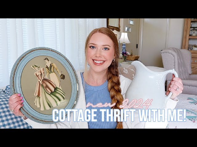 COTTAGE THRIFT WITH ME + HAUL! | THRIFTING FOR COTTAGE DECOR 2024 🩵