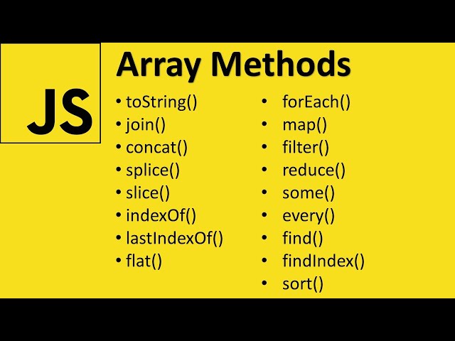 Array Methods in JavaScript | 17 Useful Methods