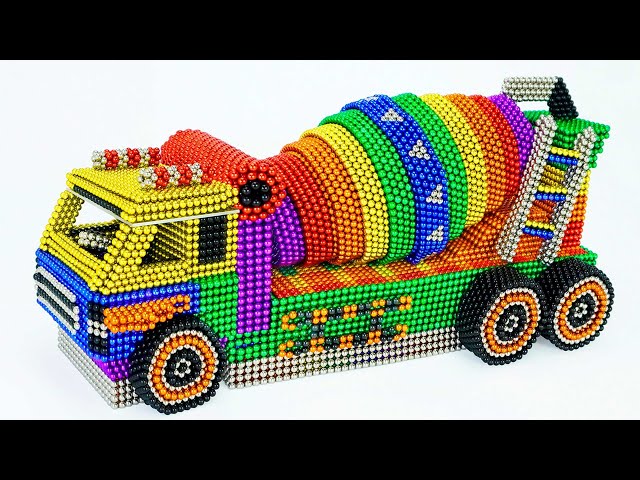 Magnet Challenge How To Make Concrete Mixer Truck from Magnetic Balls Satisfying (ASMR)