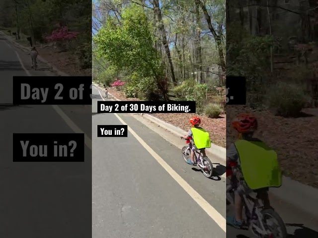 We are doing 30 days of biking as a family. You in? #30daysofbiking #kidsbike