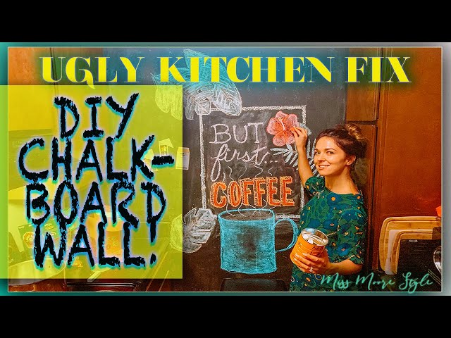 DIY MAGNETIC CHALKBOARD WALL | Ugly Rental Kitchen Revamp!!