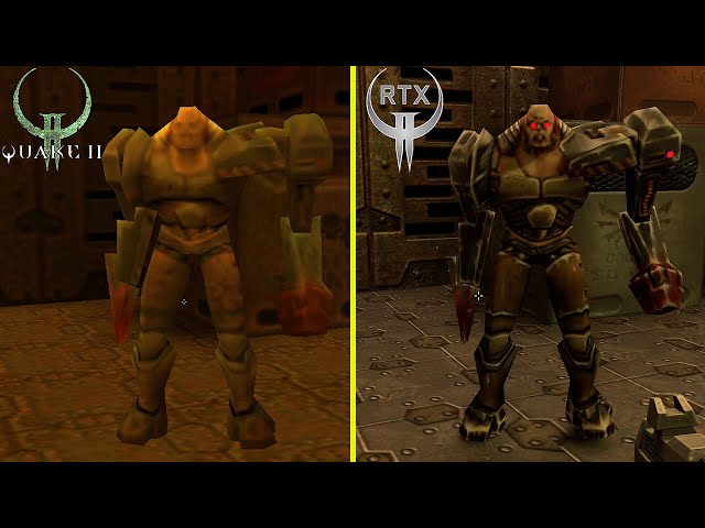 Quake 2 RTX Remaster vs Original PC Intel i7 13700K / RTX 4080 Graphics Comparison
