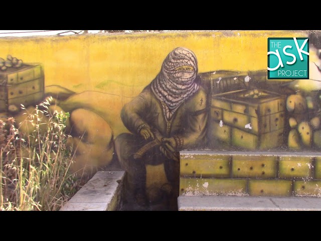Palestinian graffiti: The story of Palestine (Jerusalem-Ramallah road)