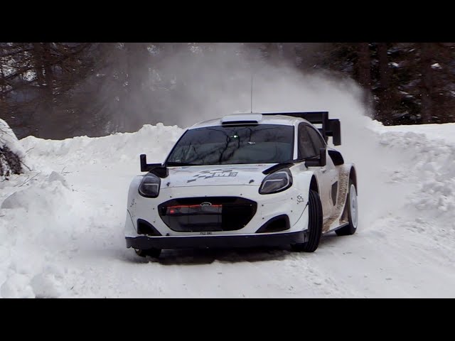 Tests Rallye Monte Carlo 2024 - Adrien Fourmaux - Flat out on snow