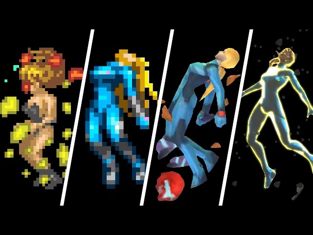 Evolution of Samus Deaths & Game Over Screens in Metroid Games (1986-2021)