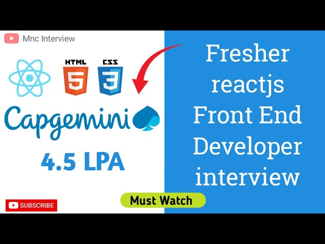 Capgemini fresher reactjs interview | Front end developer interview | selected 💫🎉| reactjs developer