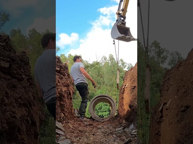 Excavator installs massive rainwater harvesting system 😮