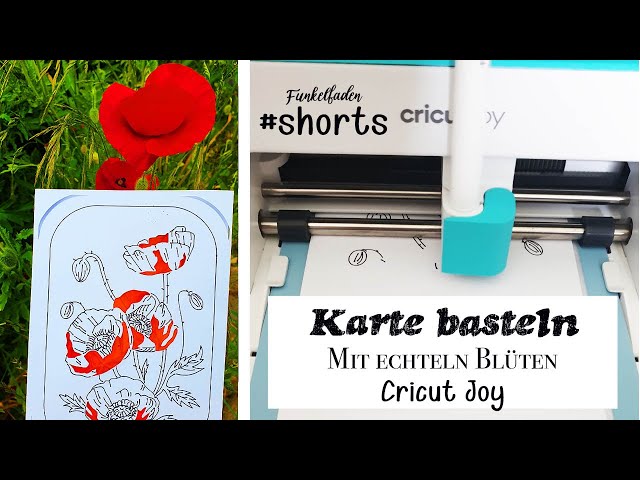 #shorts ✂️ Karte basteln mit dem Cricut Joy Plotter mit echten Mohn Blüten ⚘