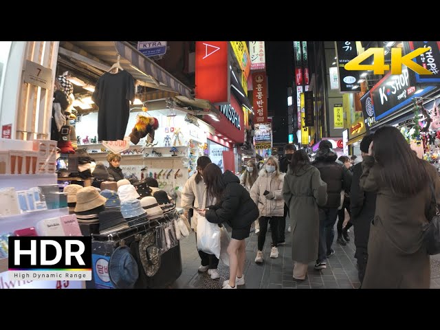 Myeongdong Night Street Walk, Famous Shopping StreetsㅣSeoul Korea 4K HDR