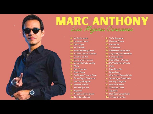 Marc Anthony Mix 2024 ~ Mejores Canciones ~ Marc Anthony Grandes Exitos Salsa Romántica
