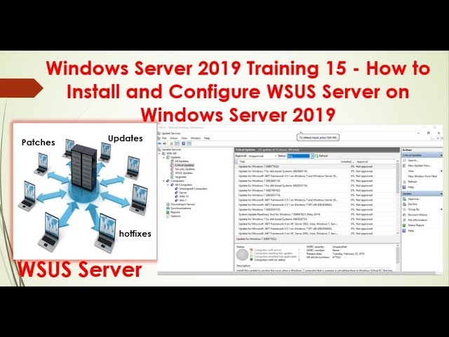 Windows Server 2019 Training 15 - How to Install and Configure WSUS Server on Windows Server 2019