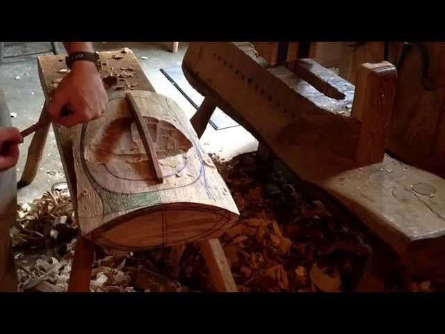 Hollowing a Wooden Bowl with an Adze