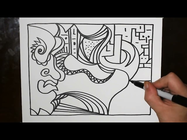 Cool Abstract Face Doodle | Spontaneous Abstraction May 5 2024 #4