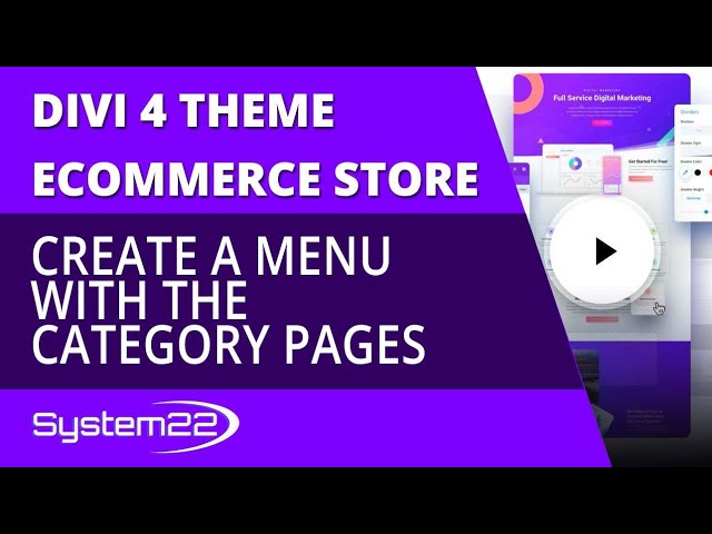 Divi 4 Ecommerce Create A Menu With The Category Pages 👍