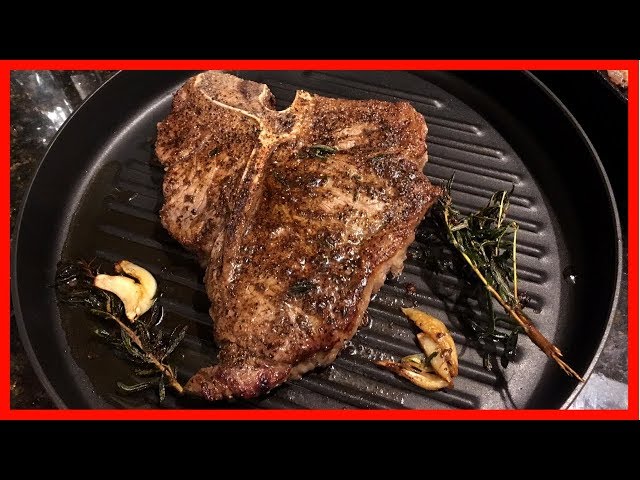 Cooking the Best T Bone Steak on the Stove & Oven |  Pan seared, butter basted and Baked