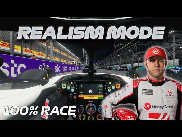 F1 23 Realism Mode - Kevin Magnussen - Jeddah, Saudi Arabia [100% Race + Cockpit + No HUD]