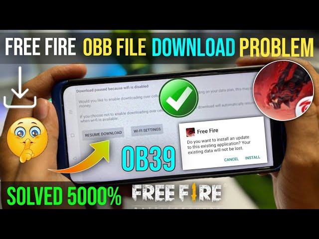😥Free Fire Obb File Download Problem | How to solve resume download in free fire | Download Paused |
