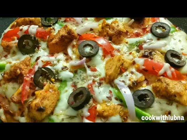 No Yeast No Oven Pizza | Chicken Pizza Without Oven | Easy And Yummy  Pan Pizza