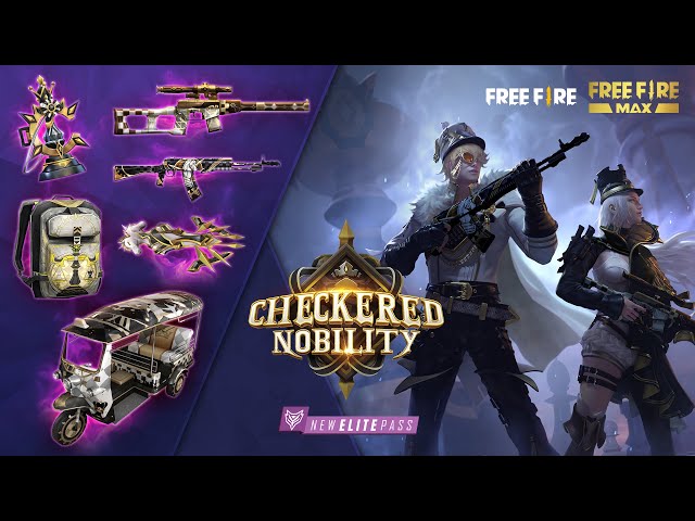 New Elite Pass: Checkered Nobility Overview | Free Fire NA
