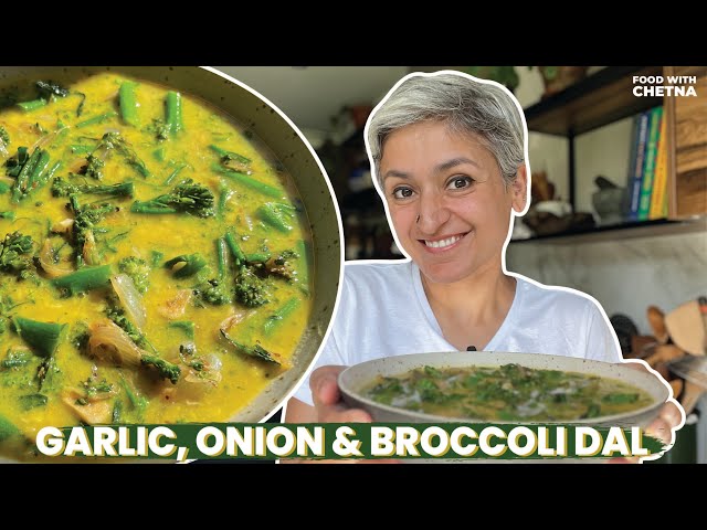 GARLIC ONION BROCCOLI LENTILS | Wholesome healthy vegan dal recipe | Food with Chetna