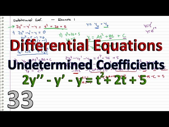 Differential Equations - 33 - Undetermined Coefficients (At^2+Bt+C)
