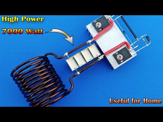 Very Simple High Power 7000W  Induction Heater 12v DC Building a Powerful Induction Heater