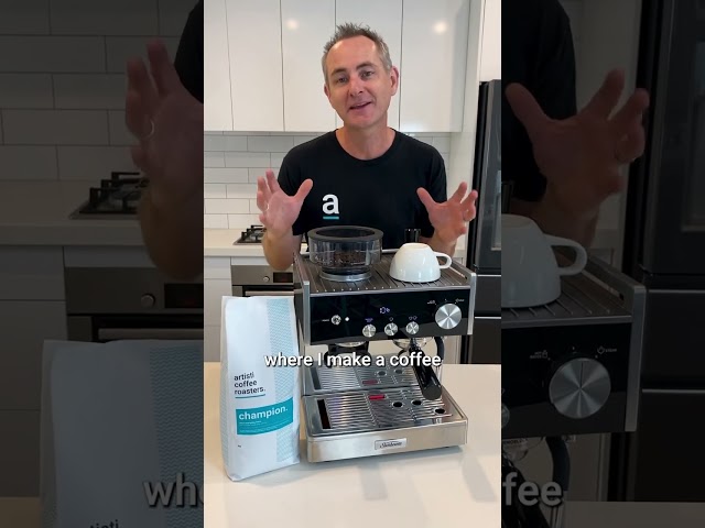 Making a cup of coffee on a Sunbeam Origins espresso machine ☕️ Watch our full video. #coffee #latte