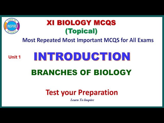 Branches of Biology. Chapter 1 Biology XI .#biologymcqs #biologymdcat #branchesofbiology