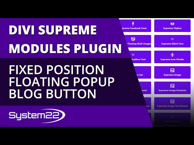 Divi Supreme Modules Fixed Position Floating Popup Blog Button 👍
