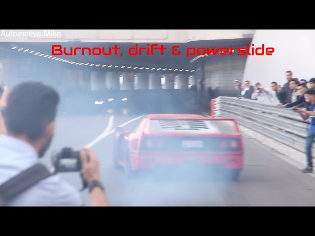 Burnout, drifts & power slide on the streets of Monaco