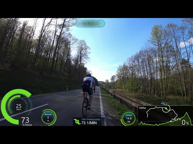 50 minute Fat Burning Indoor Cycling Training Garmin GPS/Strava Data Ultra HD
