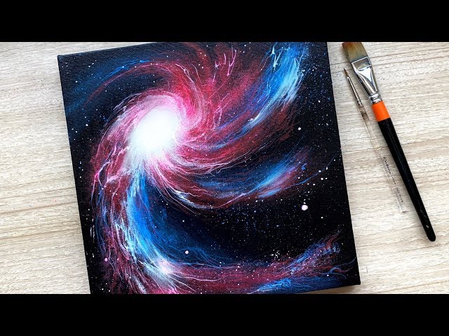 Galaxy Acrylic painting / step by step / Daily Challenge #76