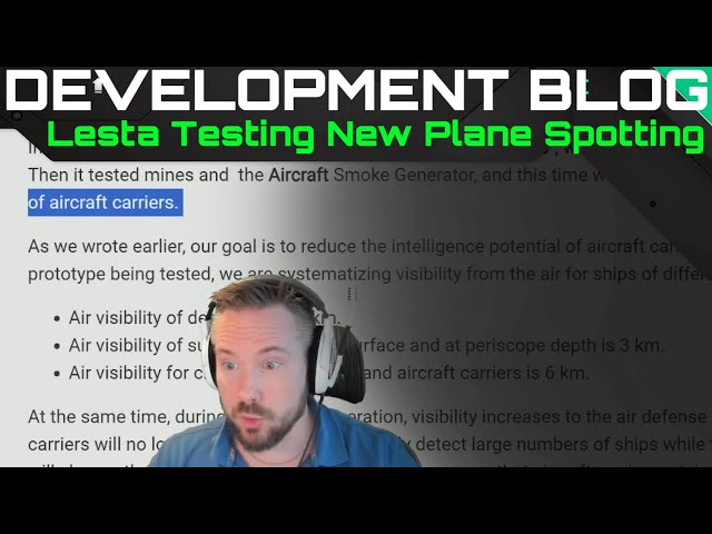 Development Blog - Lesta Testing New Plane Spotting