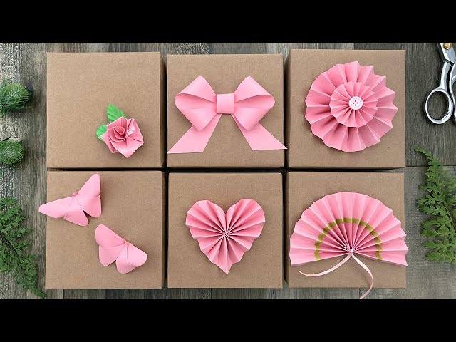 6 Easy Gift Topper Ideas | Gift Wrapping | Paper Craft Ideas