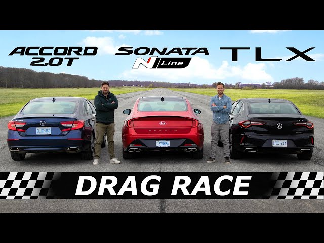 2021 Acura TLX vs Honda Accord vs Hyundai Sonata N Line // DRAG & ROLL RACE