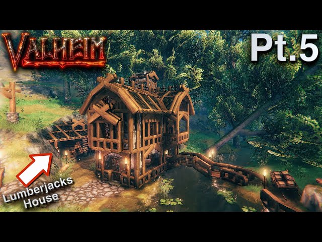 Valheim Lumberjacks House Build Tutorial - Village Pt.5/6