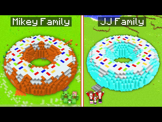 Mikey Family vs JJ Family Donut Base Survival Battle in Minecraft