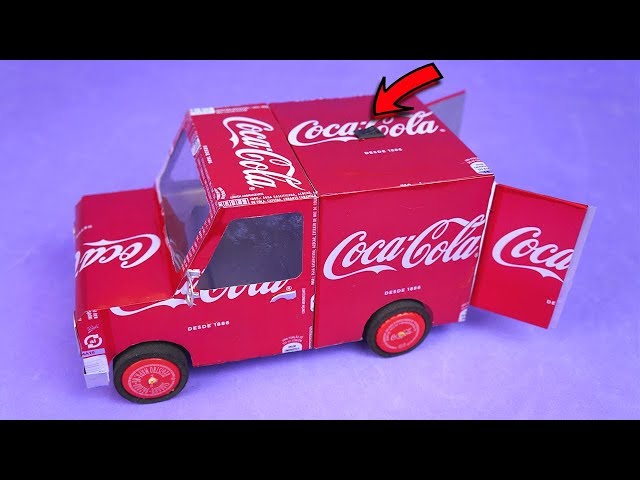 AMAZING COCA-COLA VAN MADE WITH DC MOTOR AND ALUMINUM CANS