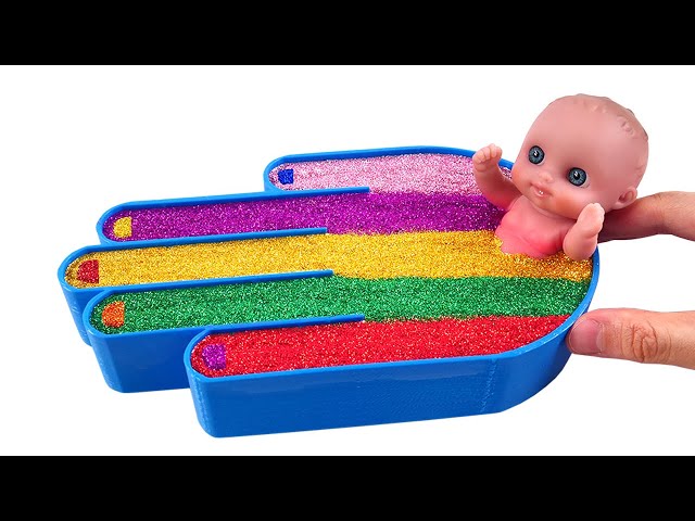 Satisfying Video l How to make Hands Bath with Slime Balls Cutting ASMR l RainbowToyTocToc