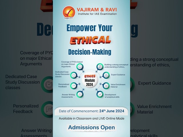 Struggling to Score in Ethics? Join Peeyush Sir's Ethics Enrichment Course at Vajiram and Ravi