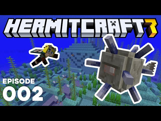 Hermitcraft 7 002 | ZOMBIE HACKS & GUARDIANS ATTACK! 🧟🐟