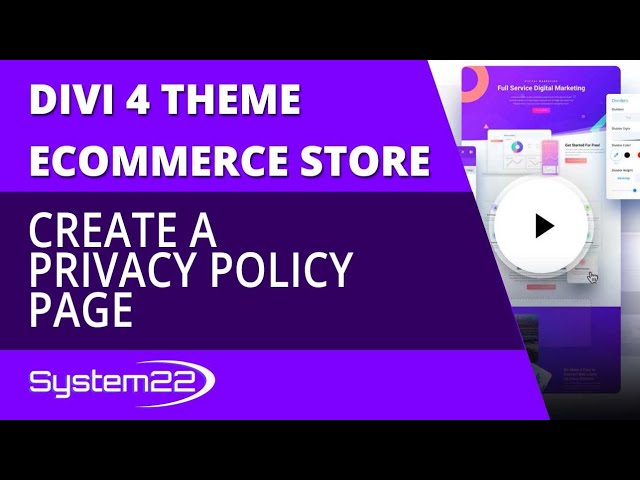 Divi 4 Ecommerce Create A Privacy Policy Page 😎