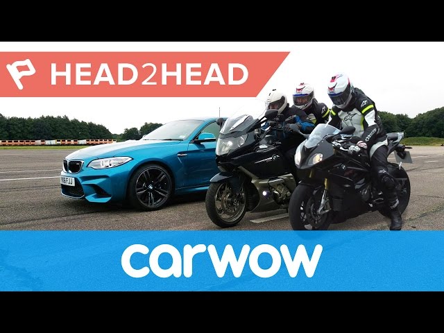 BMW M2 vs BMW motorcycle with pillion - which is quickest | Head2Head