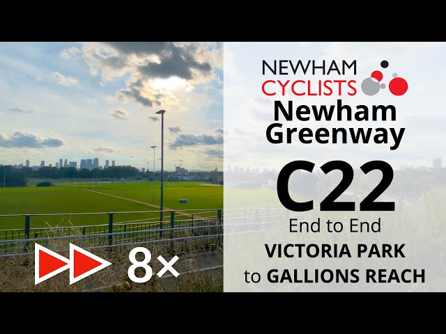 [Sped-Up] [Southbound] Newham Greenway (Q22) end to end—Cycleway from Victoria Park to Beckton