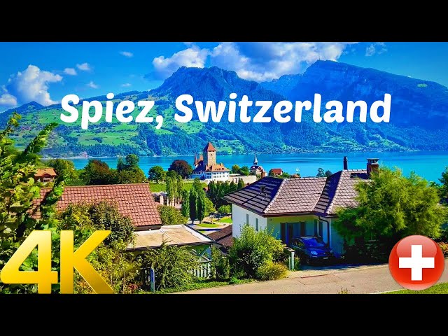 Spiez, Switzerland walking tour 4K 60fps - Most Beautiful Villages in Switzerland