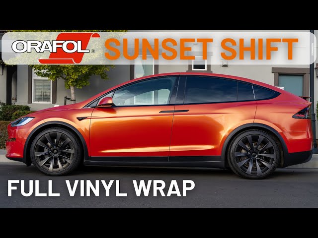 Orafol Gloss Sunset Shift Vinyl Wrap on Tesla Model X